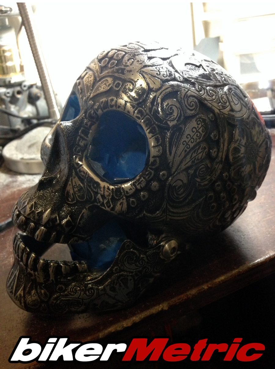 engraved skull
