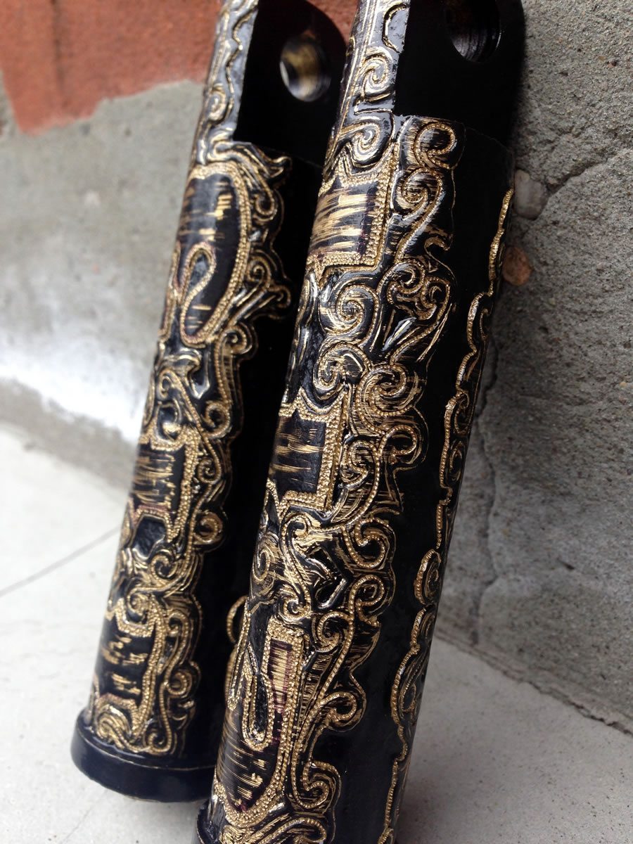 engraved motorcycle foot pegs