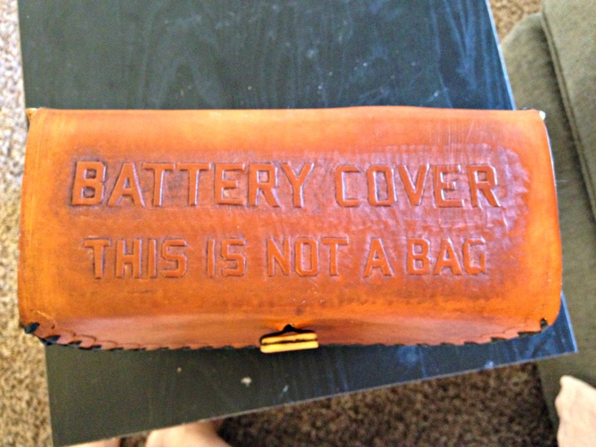 leather battery cover - this is not a bag