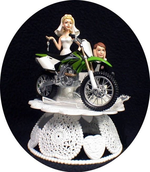 Motorcycle Wedding Cake Topper