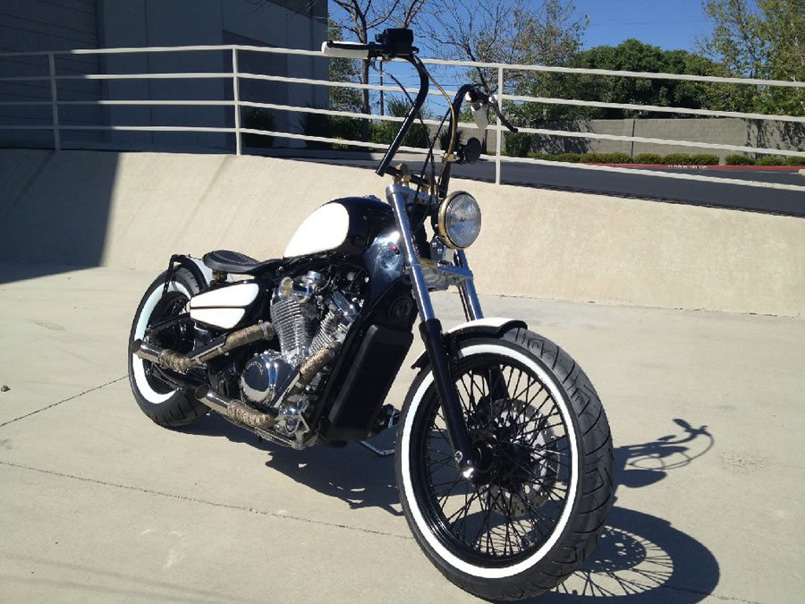 thumbnail interactive-video image 1 of Bronze Solo Spring Seat For Honda Shadow VLX 600 VT 600 Bobber – With Mounting Bracket & Hardware 1 of 3