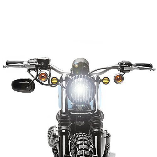 4X Black Motorcycle LED Turn Signal Bullet Blinker Indicator Lights Amber Lamps