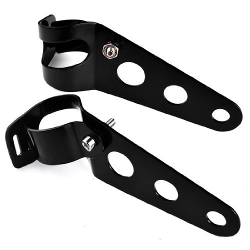  CICMOD Universal 35mm-43mm Headlight Mount Brackets Fork Ear  Motorcycle Chopper Cafe Racer Black