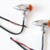 Mini Bullet Chrome Amber LED OZ-USA® Motorcycle Turn Signal Cruiser Chopper Custom Light - Image 4