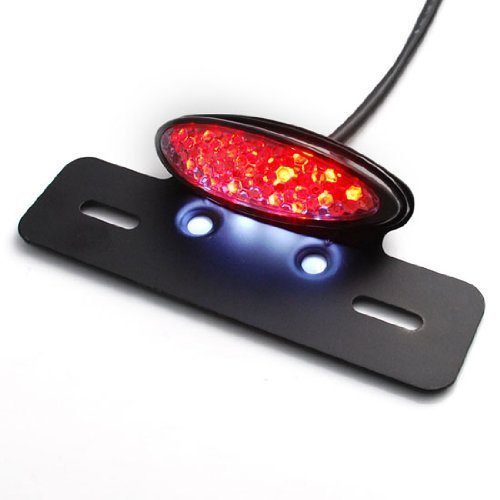 Motorcycle LED Rear Stop Tail Light with Bracket comes with Red and Clear lens 