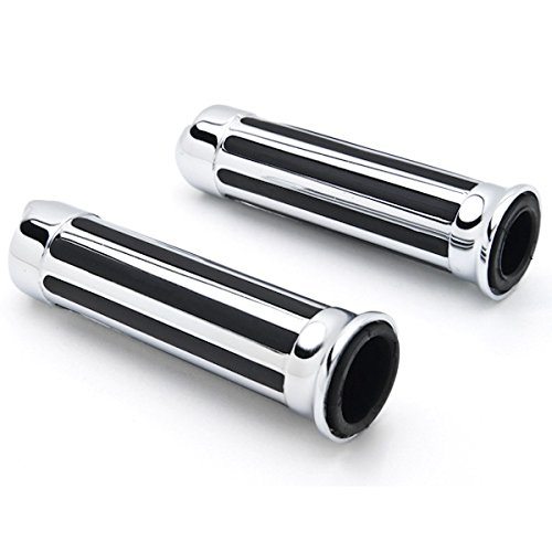 MotorcycleSkullChromeRubberHandHandlebarGripsGripCustomHigh