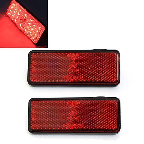 T Tocas Rectangle Red Lens LED Stop Brake Lamp Motorcycle Tail Light ...