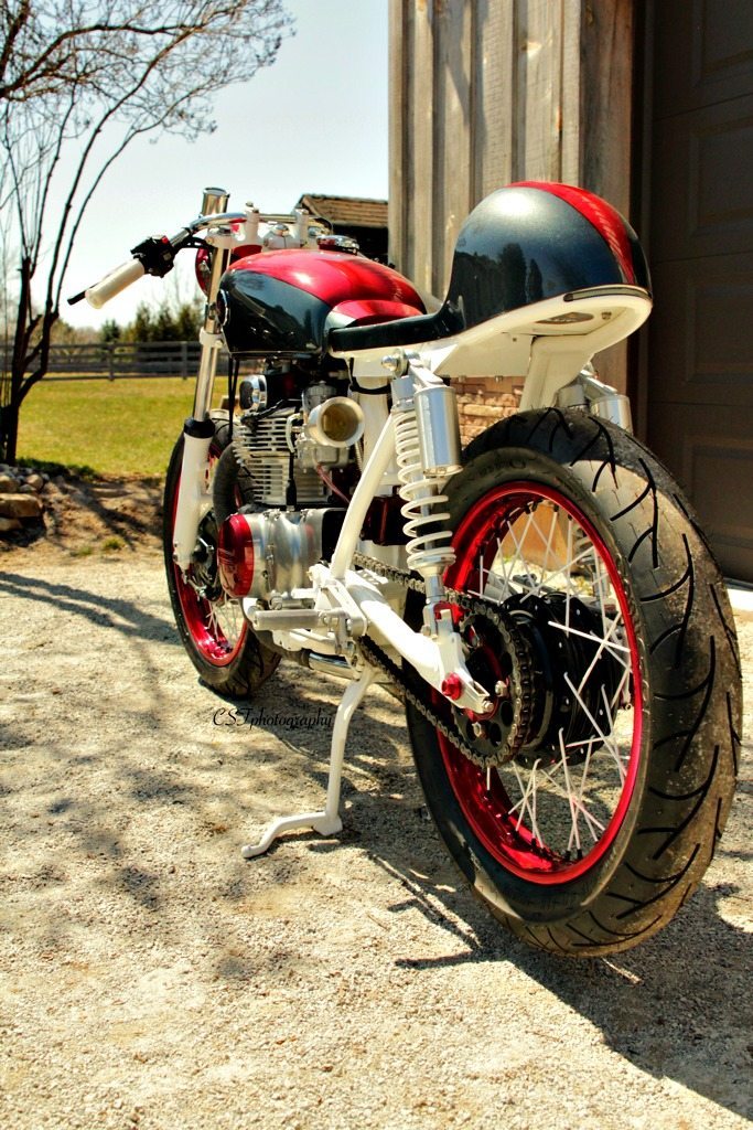 honda cb350 cafe racer back view