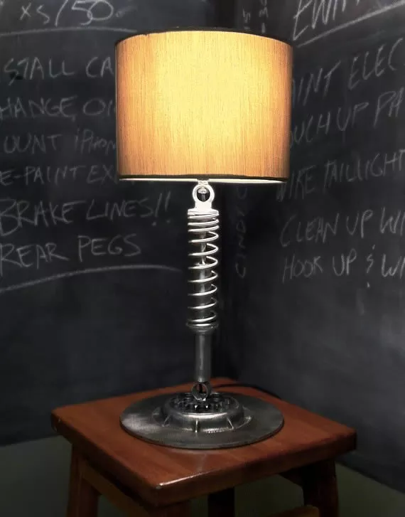 Vintage Motorcycle Shock Lamp