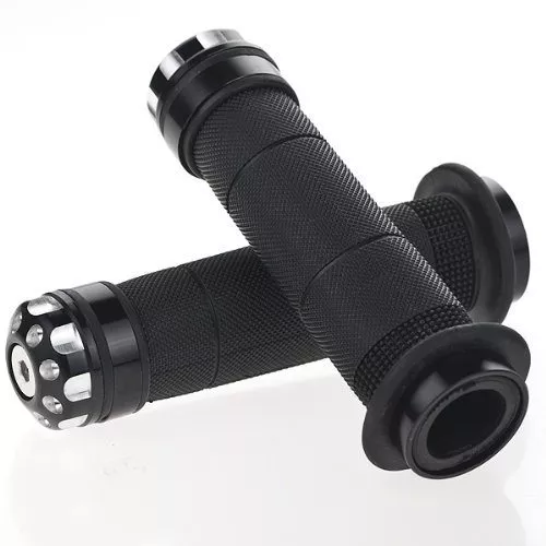 2 pc Custom Euro Style Anti-Skid Rubber Gel Black Anodized Billet Aluminum Bar End Cap Slider Hand Grip Left & Right 7/8" Handle Bar For Kawasaki Honda Yamaha Suzuki Street Sport Racing Standard Naked Bike Dirt Bike MX Cruiser Touring Motorcycle - Image 3