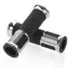 2 pc Custom JDM Style Skidproof Black Rubber Gel Chrome Plated Billet Aluminum Hand Grip Left & Right 7/8" Handle Bar For BMW Ducati Norton Aprilia Buell Street Sport Racing Standard Naked Bike Dirt Bike MX Cruiser Touring Motorcycle - Image 3