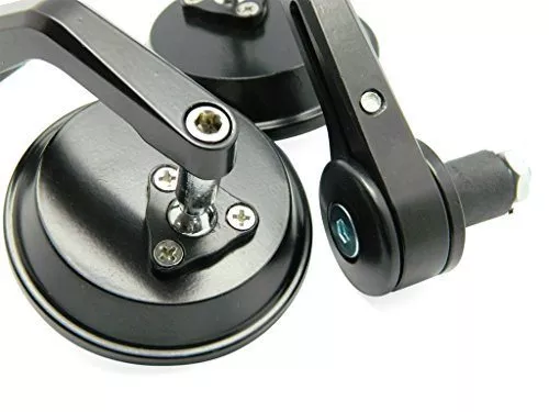 aegarage86® 2 x CUSTOM UNIVERSAL BLACK 3" ROUND BAR END MIRRORS FOR AFTERMARKET MOTORCYCLE CRUISER CHOPPER BOBBER CAFE RACER CLUBMAN BUELL TRIUMPH SPEED STREET TRIPLE APRILIA SHIVER 750 MOTO GUZZI - Image 10