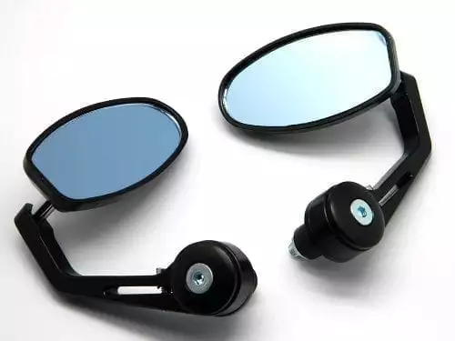 aegarage86® 2 x CUSTOM UNIVERSAL BLACK BAR END MIRRORS FOR CUSTOM MOTORCYCLE CRUISER CHOPPER BOBBER CAFE RACER CLUBMAN BUELL TRIUMPH APRILIA SHIVER 750 MOTO GUZZI