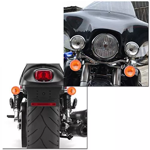 Astra Depot 2x Amber Lens Chrome Housing Bullet Front Rear Turn Signal Blinker Indicator Light For Motorcycle Street Standard Custom Bike Cruiser Bobber Chopper - Image 7
