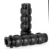 2x Black Anodized Aluminum Billet Motorcycle 7/8" Handlebar Comfort Rubber Hand Grips + Bar End Plugs with Throttle Tube For Cruiser Chopper Bobber Custom Sport Racing Bike - Image 3