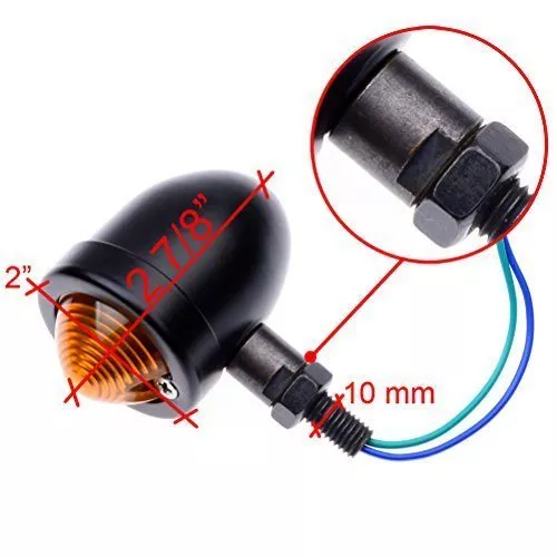 2x Custom Black Anodized Billet Aluminum Bullet Shape Panhead Turn Signal Light Mounting Universal For Bobber Chopper Clubman Cruiser Café Racer Bike - Image 4