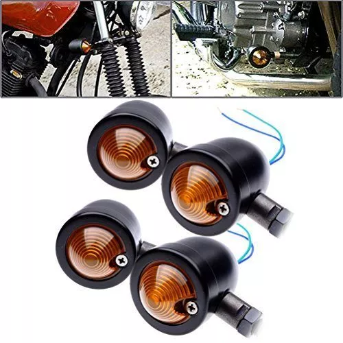 4x Custom Black Anodized Billet Aluminum Bullet Shape Panhead Turn Signal Light Mounting For Aprilia BMW Ducati Harley Honda Kawasaki Suzuki Yamaha - Image 3