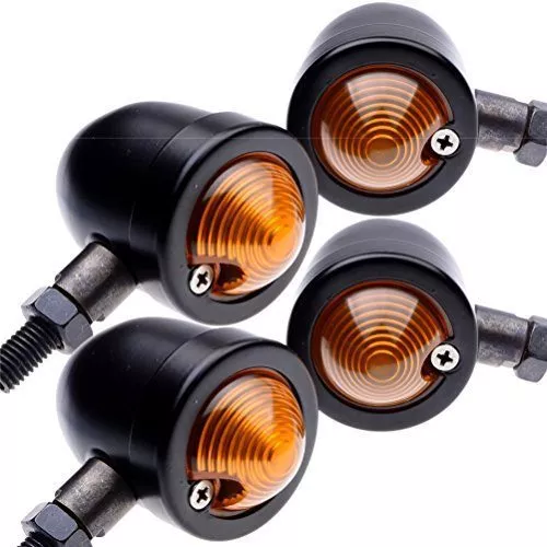 4x Custom Black Anodized Billet Aluminum Bullet Shape Panhead Turn Signal Light Mounting For Aprilia BMW Ducati Harley Honda Kawasaki Suzuki Yamaha - Image 2