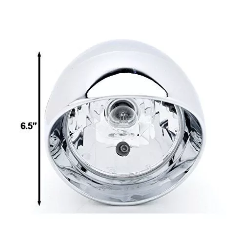 Krator 6 3/4 Custom Chrome Headlight Head Light for any Harley, Honda, Yamaha, Suzuki, Kawasaki, Custom Bike, Cruiser, Choppers - Image 5