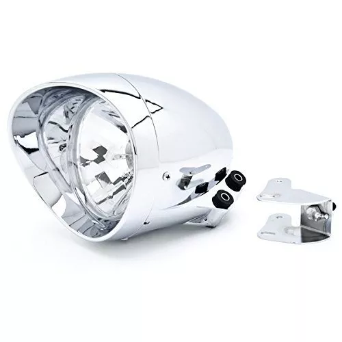 Krator 6 3/4 Custom Chrome Headlight Head Light for any Harley, Honda, Yamaha, Suzuki, Kawasaki, Custom Bike, Cruiser, Choppers - Image 7