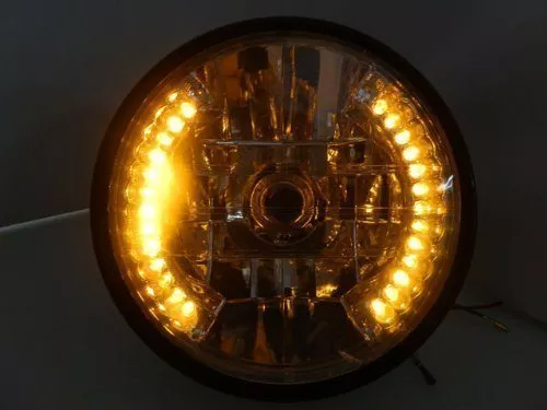 7'' Motorcycle Amber 26 LED Halo Headlight Turn Signal with 35W HID 6000W for Harley Honda Suzuki Kawasaki Yamaha - Image 5