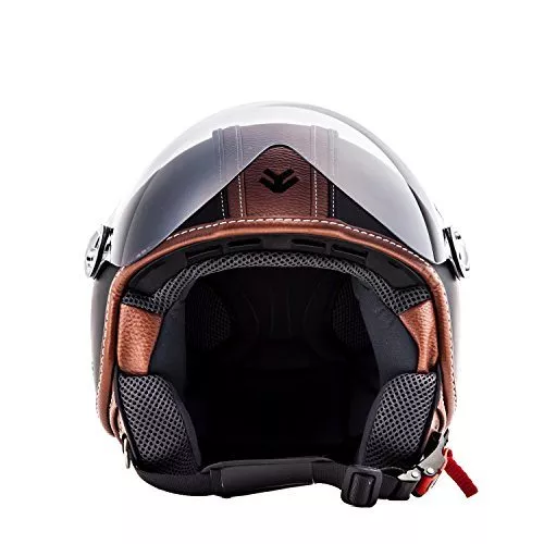 ARROW AV-84 Vintage Deluxe - black Retro Jet Vespa Vintage Bobber Scooter Helmet MOTO ECE certified - XS - Image 5