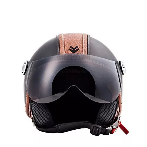 ARROW AV-84 Vintage Deluxe - black Retro Jet Vespa Vintage Bobber Scooter Helmet MOTO ECE certified - XS - Image 6