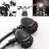 Matte Black Grille Bullet Amber Turn Signal Indicator Blinker Light For Harley BMW Ducati Benelli Aprilia Victory - Image 3