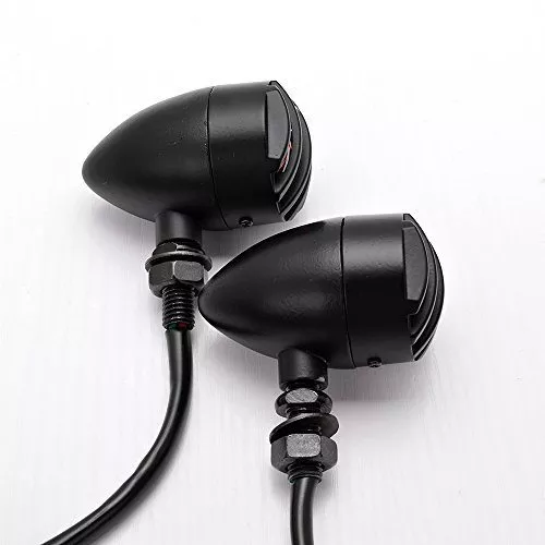 Astra Depot Matte Black Grill Grille Aluminum Bullet Amber Turn Signal Indicator Blinker Light For Harley Sportster Dyna Glide Custom Bobber Chopper Cruiser - Image 9