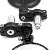 BUNDLE - 2 items: 3" Round Bar End Side Mirrors 7/8" Handlebar + Headlight Bracket Black 30mm-42mm For Cruiser Chopper Bobber Café Racer - Image 4