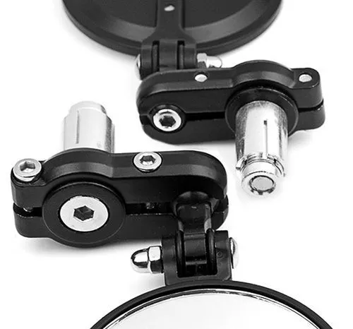 BUNDLE - 2 items: 3" Round Bar End Side Mirrors 7/8" Handlebar + Headlight Bracket Black 30mm-42mm For Cruiser Chopper Bobber Café Racer - Image 4