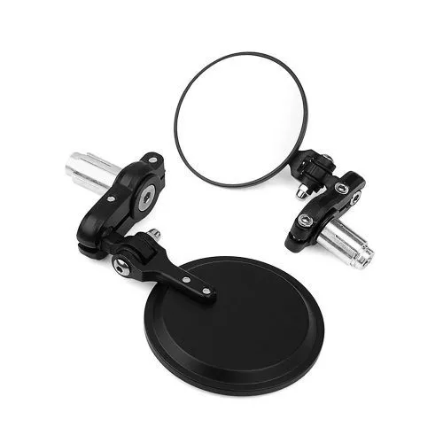 BUNDLE - 2 items: 3" Round Bar End Side Mirrors 7/8" Handlebar + Headlight Bracket Black 30mm-42mm For Cruiser Chopper Bobber Café Racer - Image 9