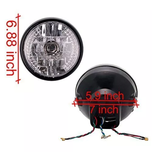 BUNDLE - 2 items: Combo 35W 7" Head Turn Signal Light + Headlamp Mount Bracket 27mm-32mm Cruiser Chopper Bobber Café Racer - Image 3