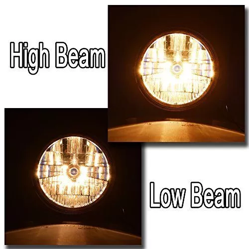 Astra Depot High Power 35W Amber 3000K 7" Black Housing Clear Lens High Low Beam Headlight Head Lamp Light For Cruiser Chopper Bobber Custom Motorcycle - Image 6
