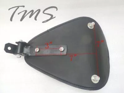 Black 11.8" Softail Solo Seat For Harley Chopper Bobber Custom With Chrome Bracket & 3" Coil Springs - Image 9