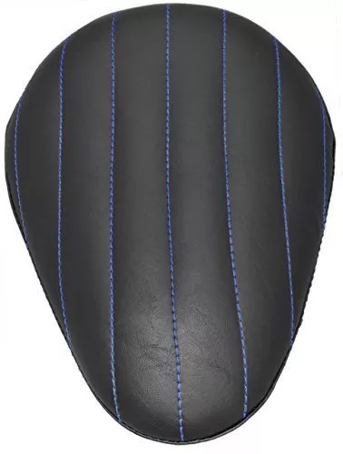 Chopper Bobber 13" Eliminator Solo Seat Black Tuk N Roll - Blue Thread - Image 2