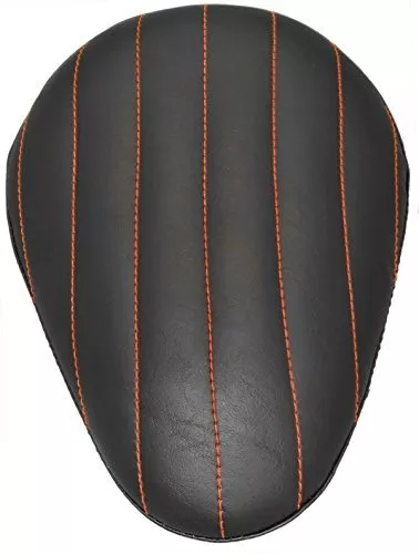 Chopper Bobber 13" Eliminator Solo Seat Black Tuk n Roll - Orange Thread - Image 2