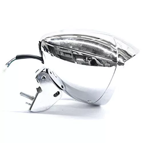 Krator Custom Chrome Headlight Visor Head Light for any Harley, Honda, Yamaha, Suzuki, Kawasaki, Custom Bike, Cruiser, Choppers - Image 5