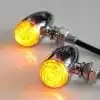 Mini Bullet Chrome Amber LED OZ-USA® Motorcycle Turn Signal Cruiser Chopper Custom Light - Image 5