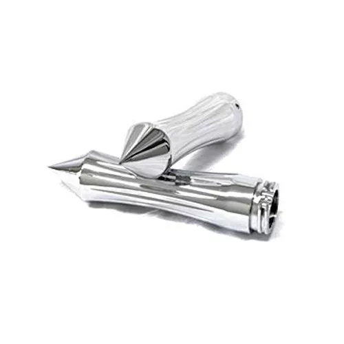 Krator® Motorcycle Spiked Chrome Hand Handlebar Grips Grip Custom High Quality Chrome Grips Fits Cruisers Choppers Harley Davidson, Suzuki, Kawasaki, Yamaha, Honda with 1" inch Throttle Grips Bar Ends - Image 3