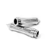 Krator® Motorcycle Spiked Chrome Hand Handlebar Grips Grip Custom High Quality Chrome Grips Fits Cruisers Choppers Harley Davidson, Suzuki, Kawasaki, Yamaha, Honda with 1" inch Throttle Grips Bar Ends - Image 4