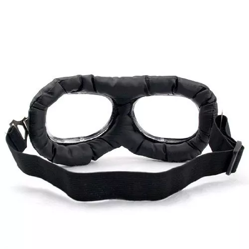 Retro Chrome Frame Padded UV Helmet Strap Goggle Sunglasses Bike Chopper Café Racer - Image 4