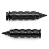 Krator® Spike Black Comfort Rubber Motorcycle Handlebar Hand Grips (1") Hand Handlebar Grips Grip Black Grips Fits Cruisers Harley Suzuki Kawasaki Yamaha Honda w/ 1" inch Throttle Grips Bar Ends - Image 5