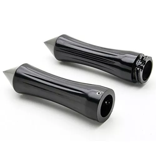 Krator® Spiked Black Motorcycle Handlebar Hand Grips (1") Hand Handlebar Grips Grip Black Grips Fits Cruisers Choppers Harley Davidson Suzuki Kawasaki Yamaha Honda w/ 1" inch Throttle Grips Bar Ends - Image 3