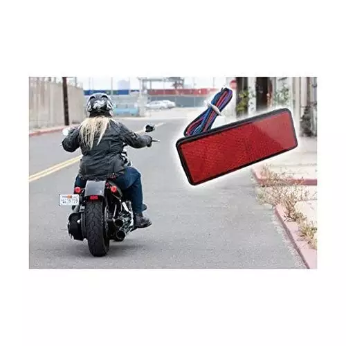 T Tocas Rectangle Red Lens LED Stop Brake Lamp Motorcycle Tail Light for Harley Davidson Suzuki Honda Kawasaki Yamaha BMW Scooter Vesp Moped Metric Cruiser Chopper ATV