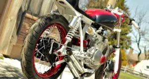 honda cb350 cafe racer back quarter view